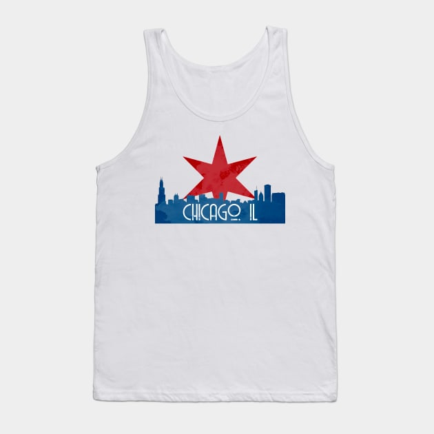 Chicago Skyline Star Tank Top by zsonn